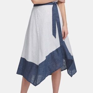 DKNY Asymmetrical Stripped Skirt